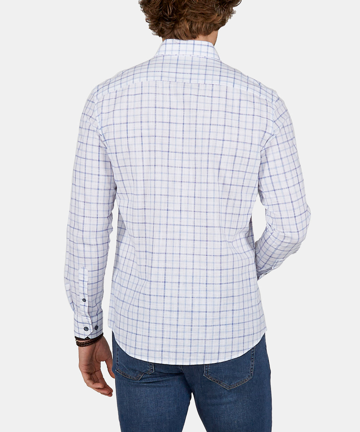Westport Black Long Sleeve Button Down Collar Plaid Sport Shirt, Men's Big & Tall