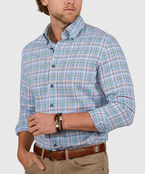 Westport Black Long Sleeve Button Down Collar Plaid Sport Shirt