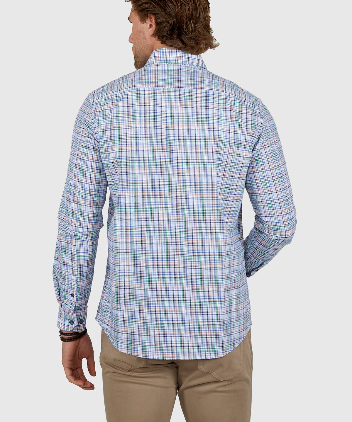 Westport Black Long Sleeve Button Down Collar Plaid Sport Shirt, Men's Big & Tall