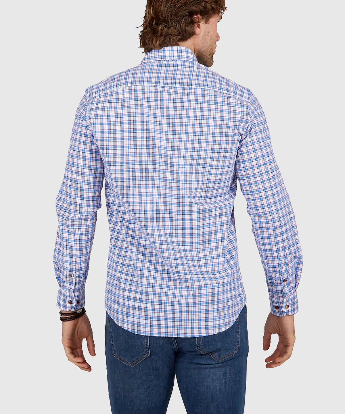 Westport Black Long Sleeve Button Down Collar Plaid Sport Shirt, Men's Big & Tall