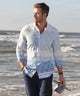 Westport Black Long Sleeve Indigo Washed Cotton-Linen Sport Shirt