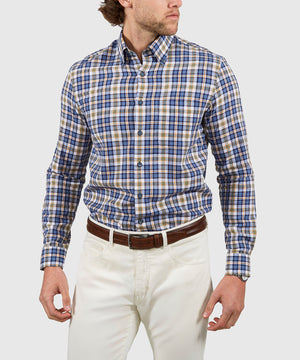 Westport Black Long Sleeve Button Down Collar Plaid Sport Shirt