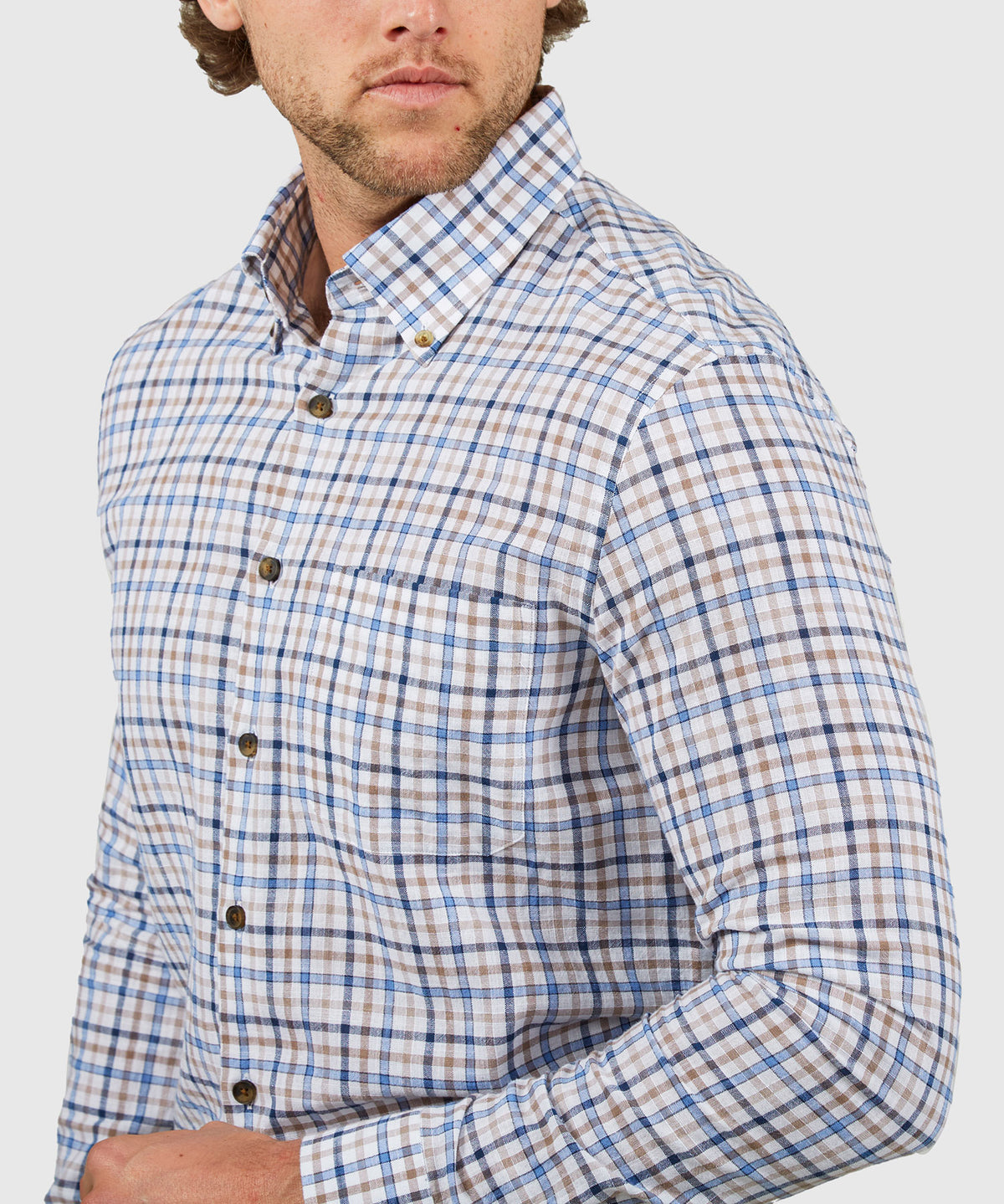 Westport Black Long Sleeve Button Down Collar Plaid Sport Shirt, Men's Big & Tall