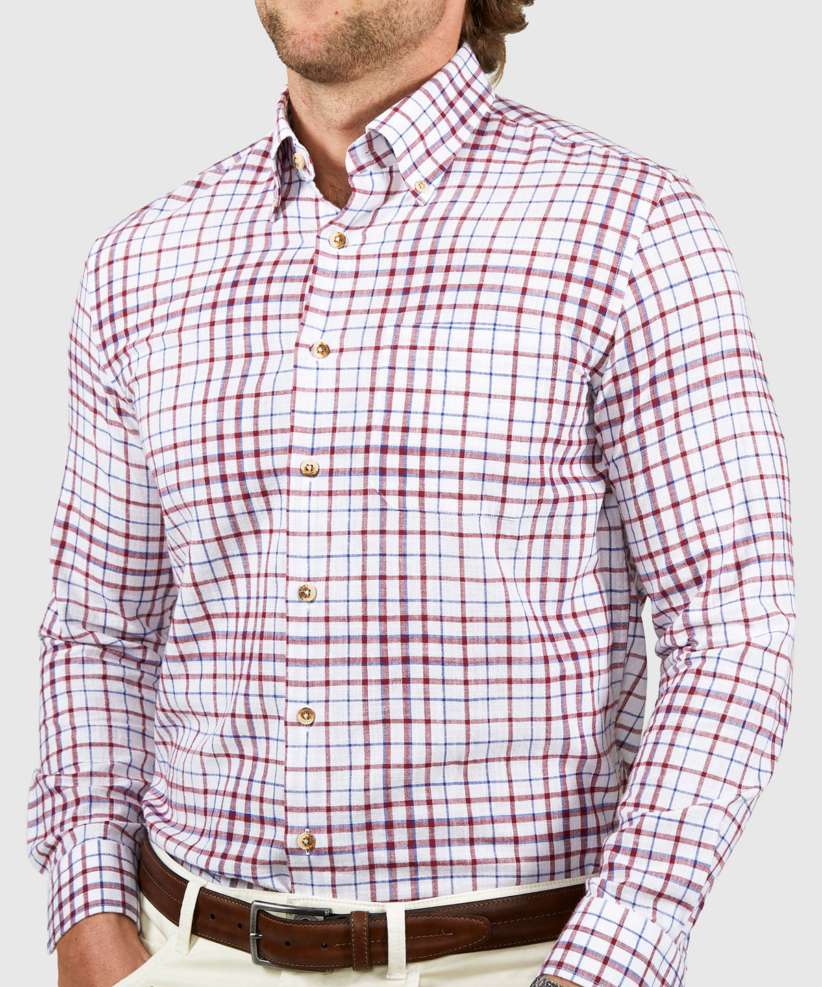 Westport Black Long Sleeve Button Down Collar Plaid Sport Shirt, Men's Big & Tall