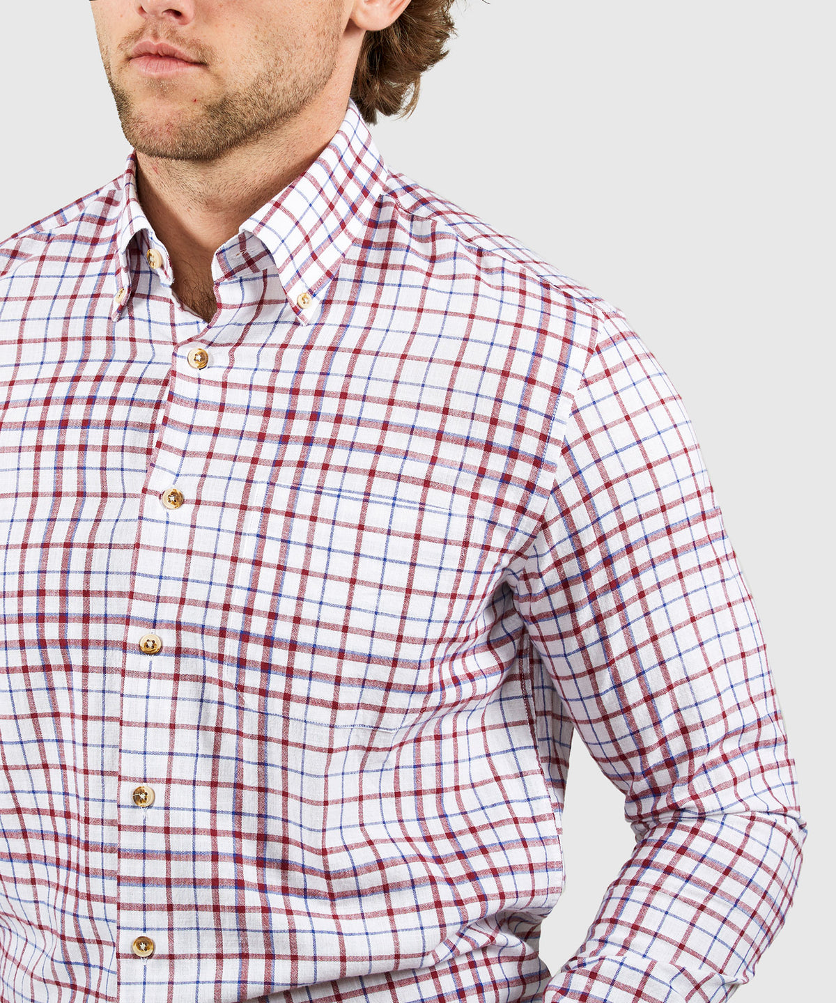 Westport Black Long Sleeve Button Down Collar Plaid Sport Shirt, Men's Big & Tall
