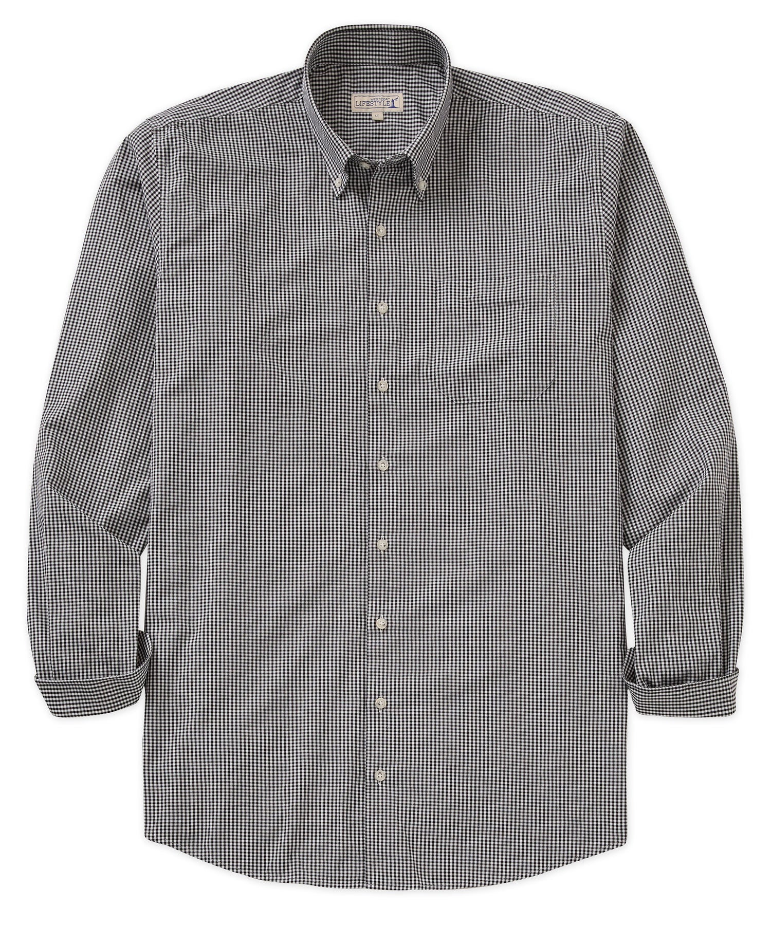 Westport Lifestyle Long Sleeve Button Down Collar Gingham Sport Shirt, Men's Big & Tall