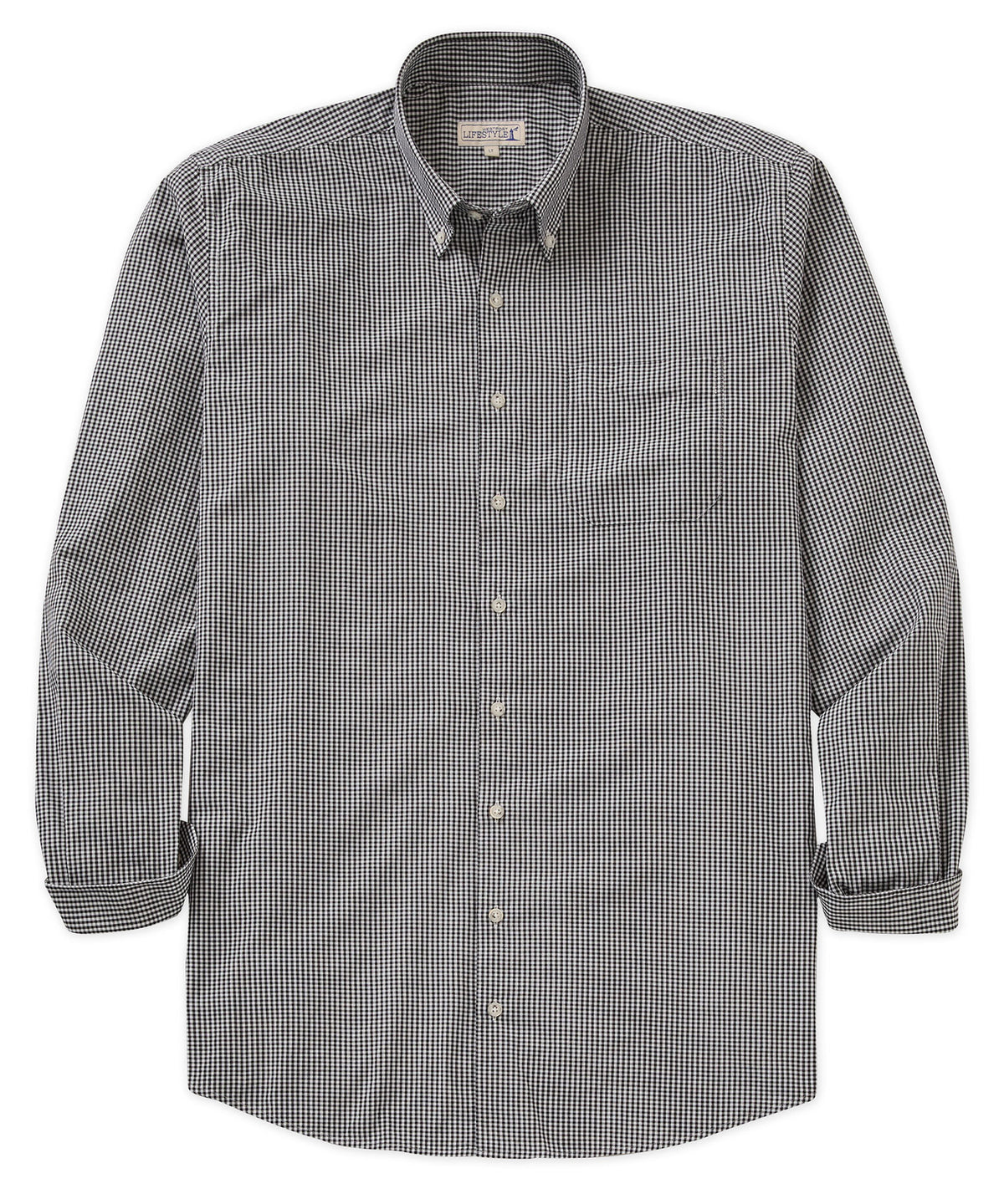 Westport Lifestyle Long Sleeve Button Down Collar Gingham Sport Shirt, Men's Big & Tall