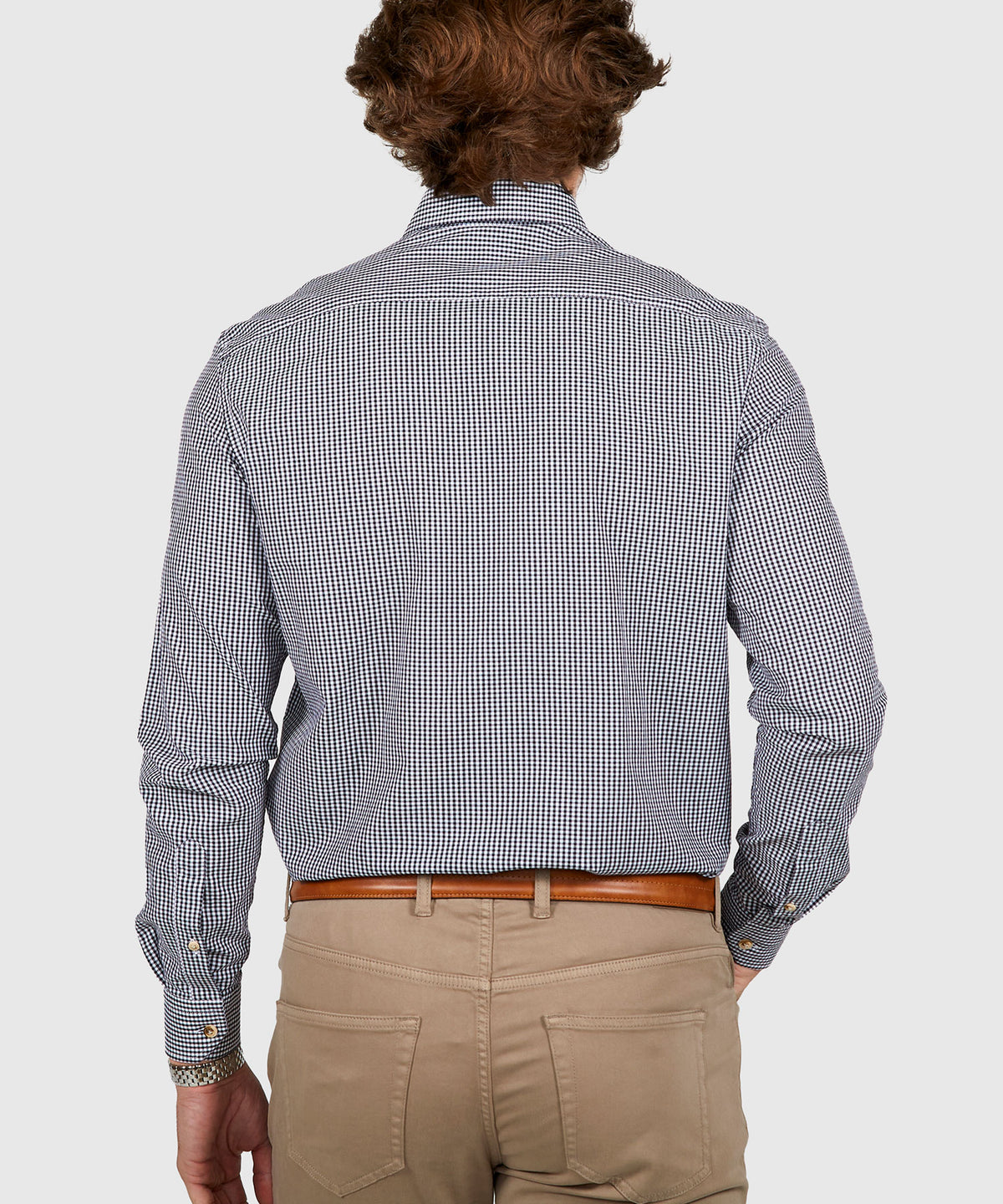 Westport Lifestyle Long Sleeve Button Down Collar Gingham Sport Shirt, Men's Big & Tall