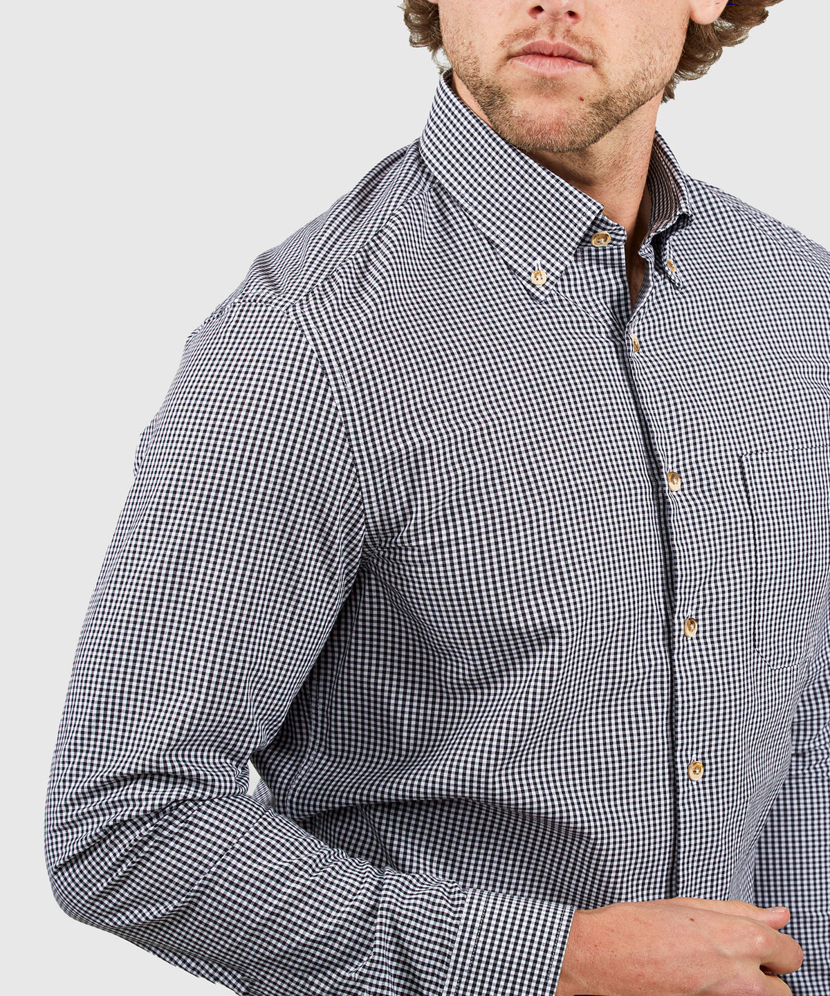 Westport Lifestyle Long Sleeve Button Down Collar Gingham Sport Shirt, Men's Big & Tall