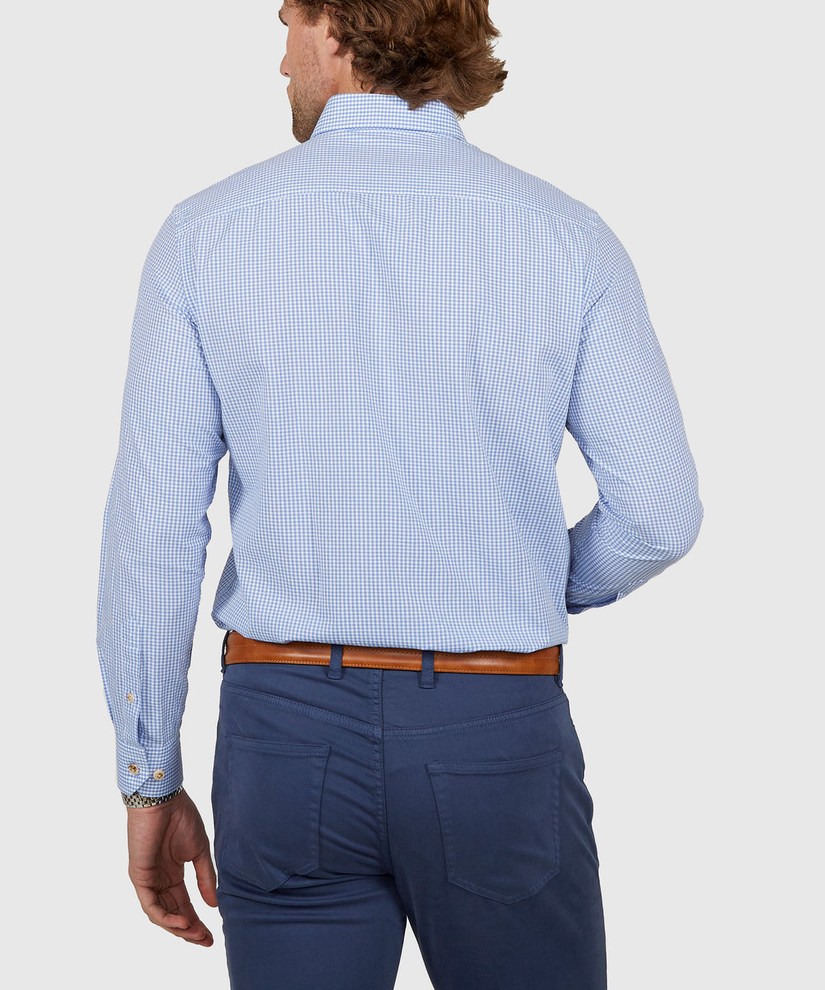 Westport Lifestyle Long Sleeve Button Down Collar Gingham Sport Shirt, Men's Big & Tall