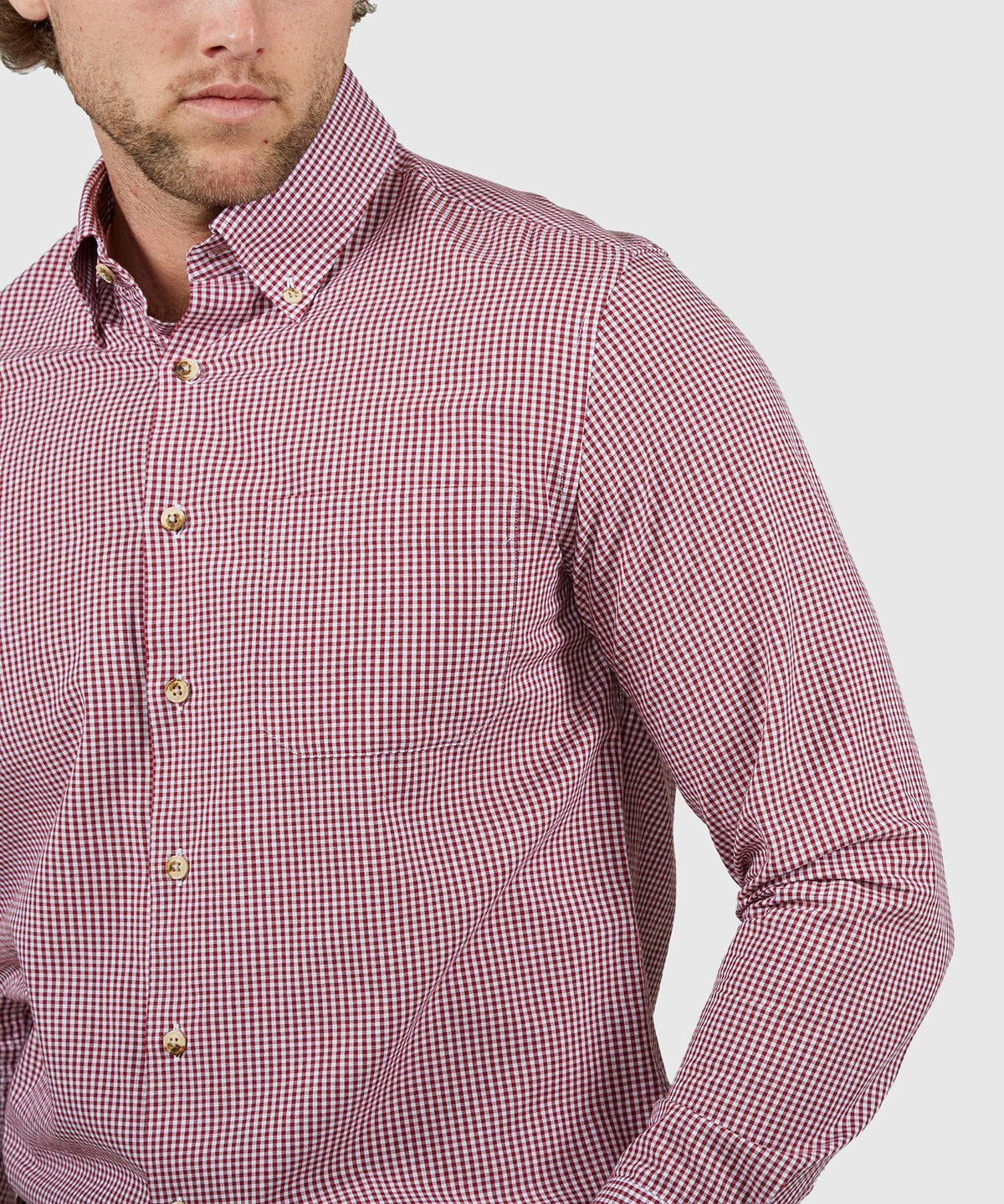 Westport Lifestyle Long Sleeve Button Down Collar Gingham Sport Shirt, Men's Big & Tall