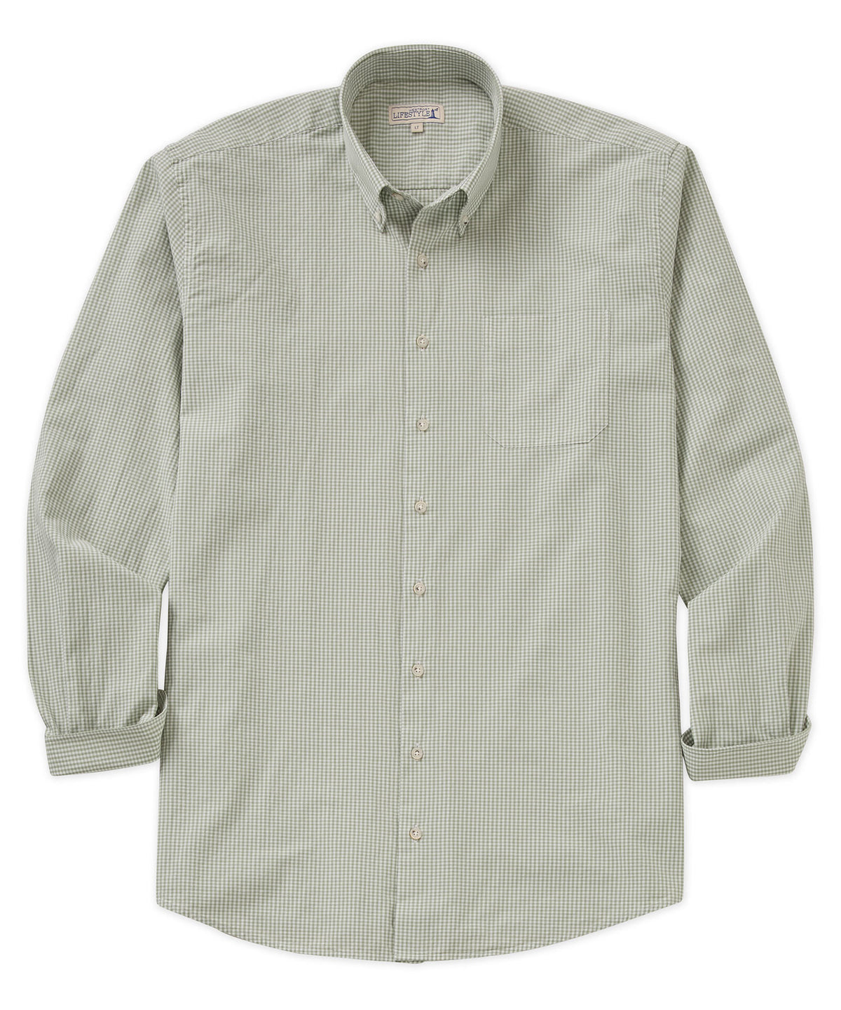 Westport Lifestyle Long Sleeve Button Down Collar Gingham Sport Shirt, Men's Big & Tall