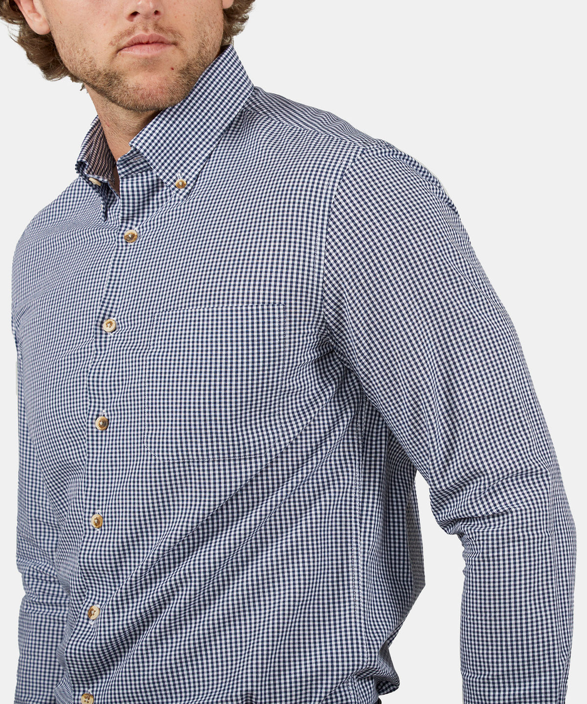 Westport Lifestyle Long Sleeve Button Down Collar Gingham Sport Shirt, Men's Big & Tall