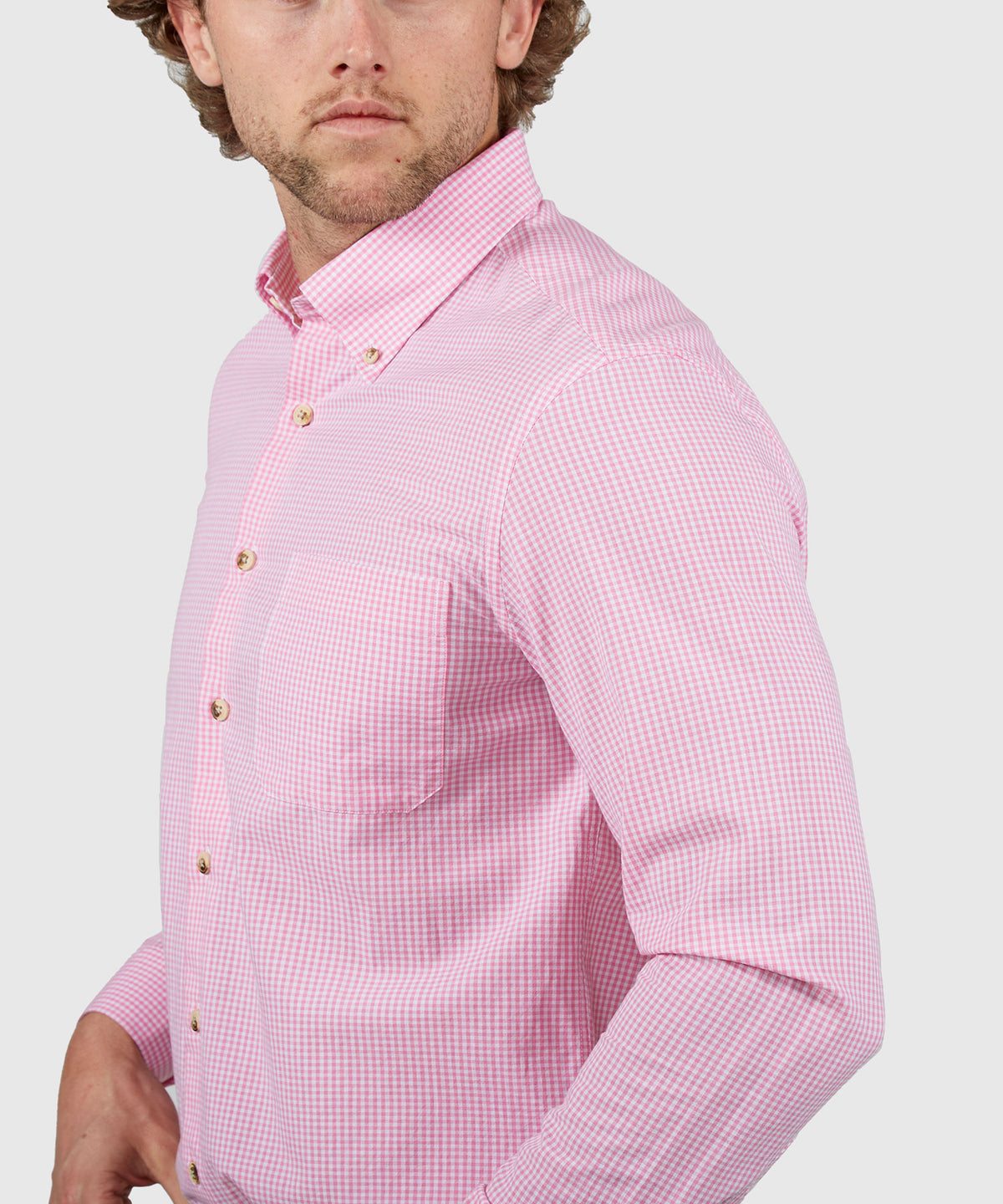 Westport Lifestyle Long Sleeve Button Down Collar Gingham Sport Shirt, Men's Big & Tall