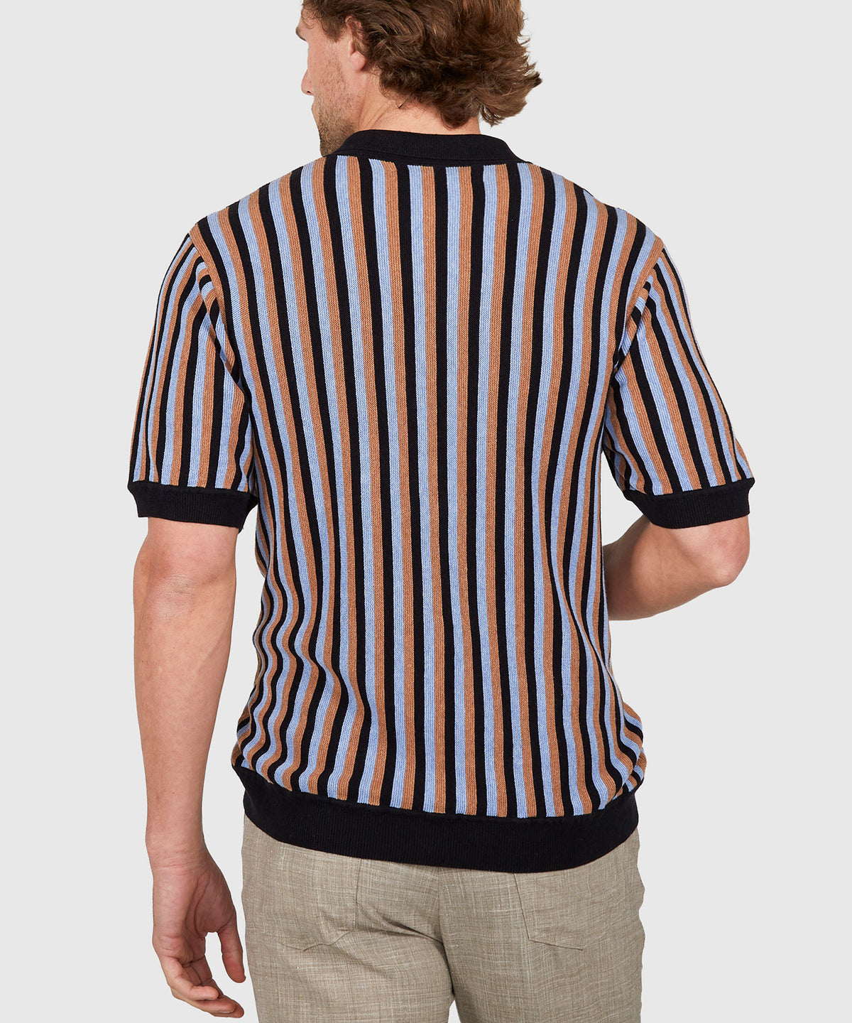 Westport Black Short Sleeve Button Front Polo Knit Shirt, Men's Big & Tall