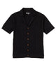 Westport Black Short Sleeve Sparks Button Front Cabana Polo Knit Shirt