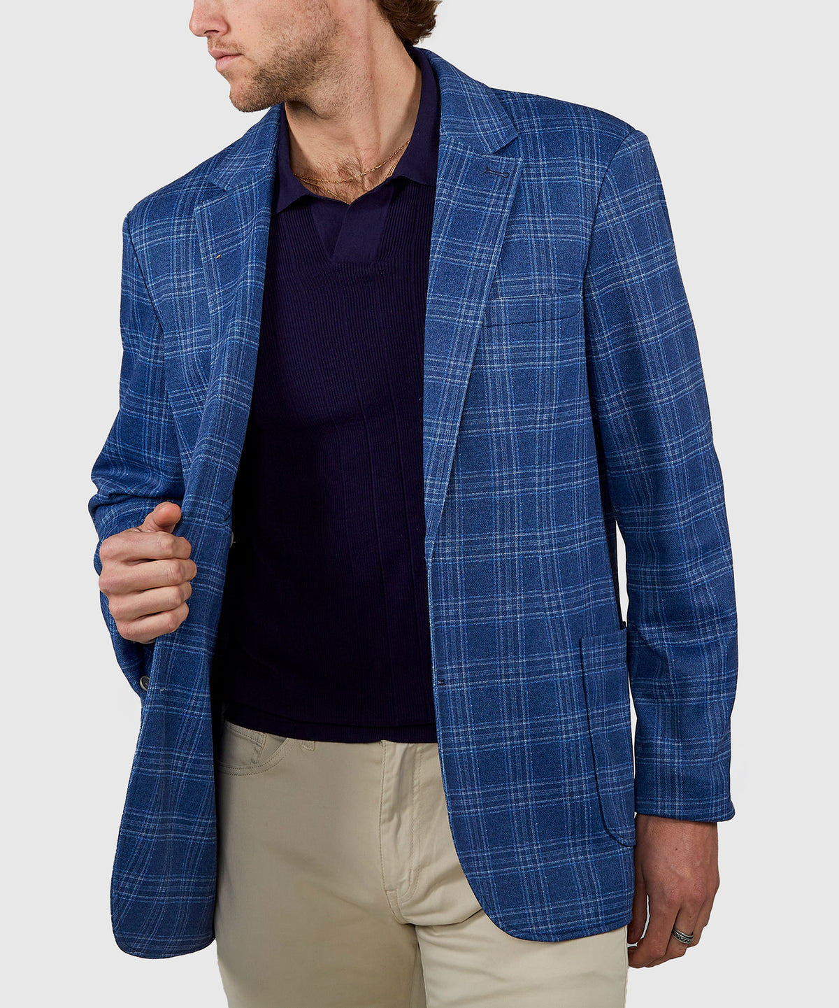 Westport Black Sonoma Two-Button Side-Vent Plaid Sport Coat, Men's Big & Tall
