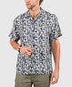 Westport Black Geo Print Short Sleeve Linen Camp Shirt