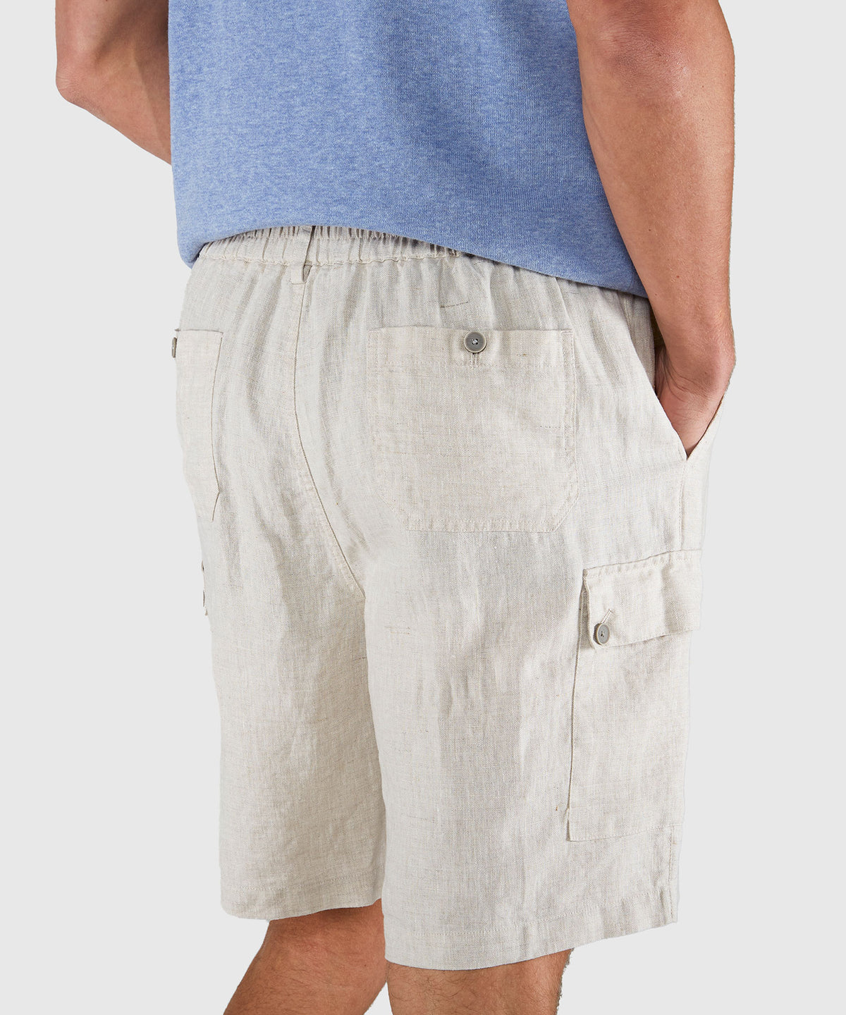 Westport Black Southport Linen Drawcord Cargo Short, Men's Big & Tall