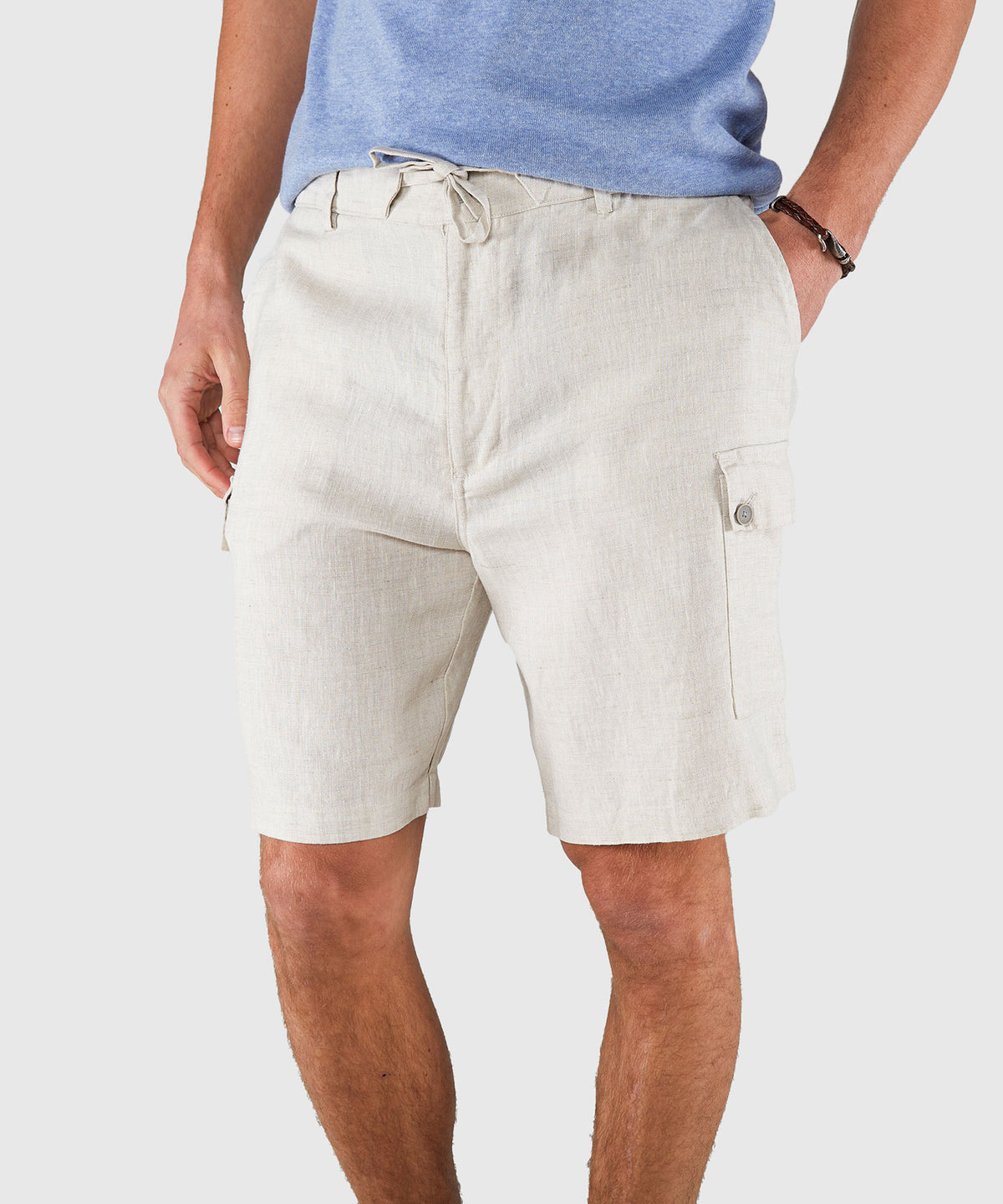 Westport Black Southport Linen Drawcord Cargo Short, Men's Big & Tall