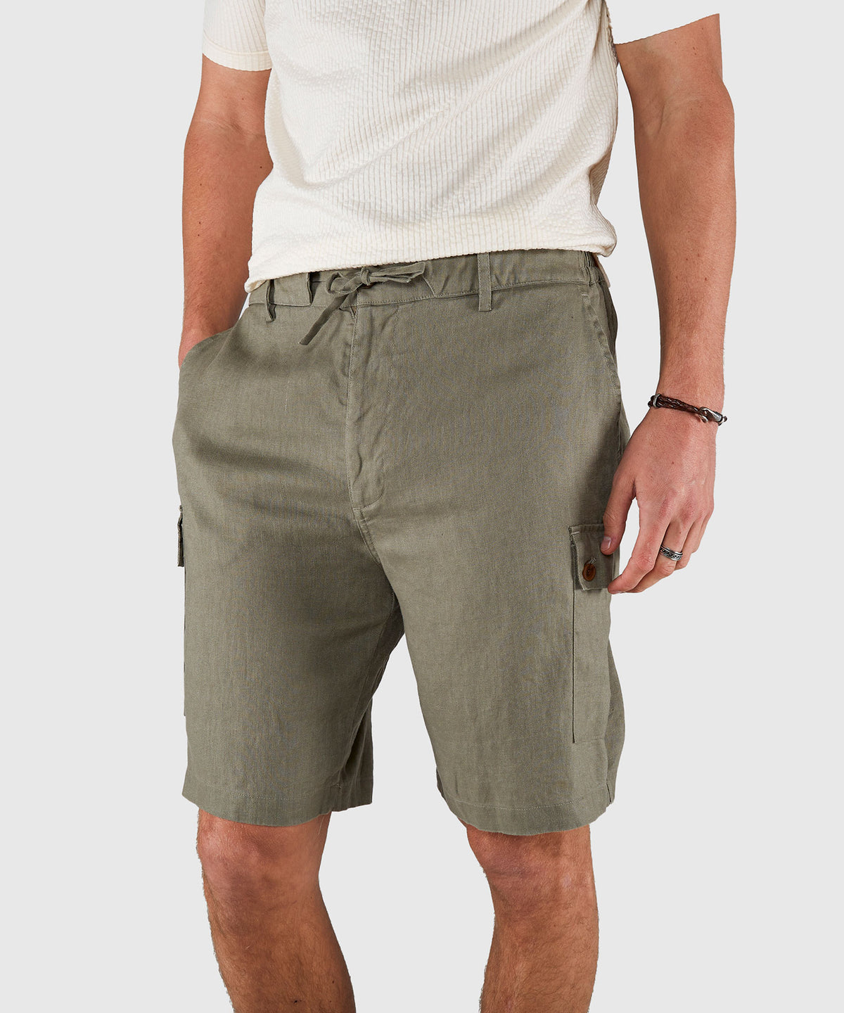 Westport Black Southport Linen Drawcord Cargo Short, Men's Big & Tall