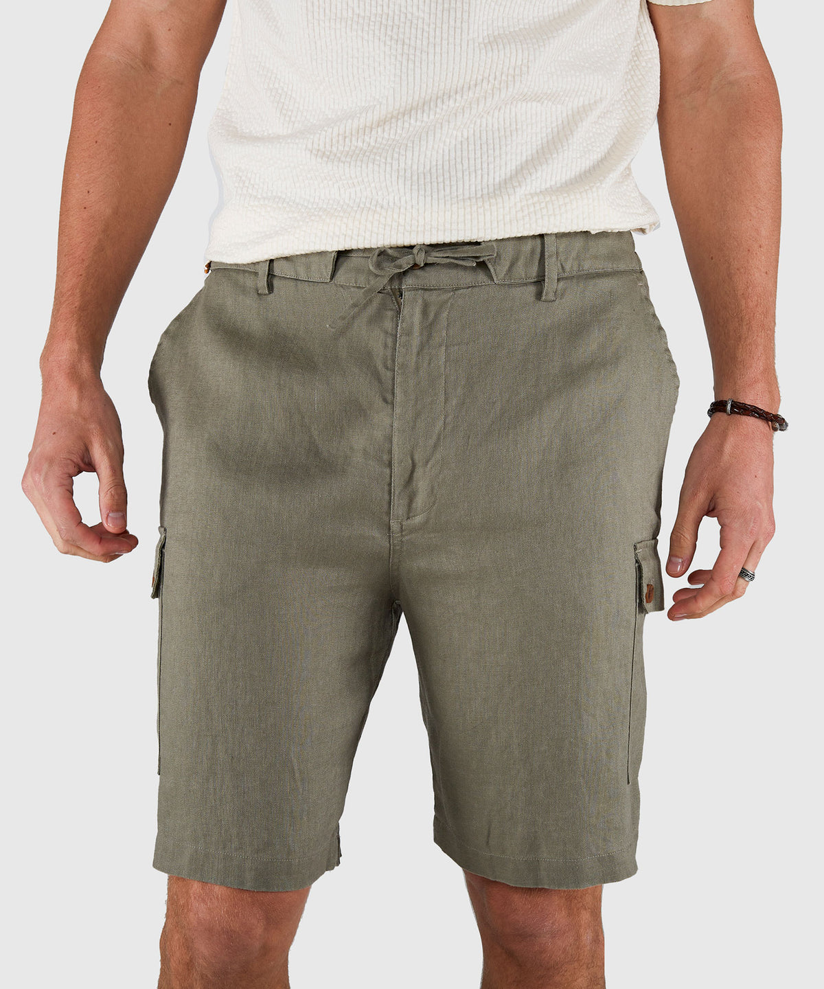 Westport Black Southport Linen Drawcord Cargo Short, Men's Big & Tall