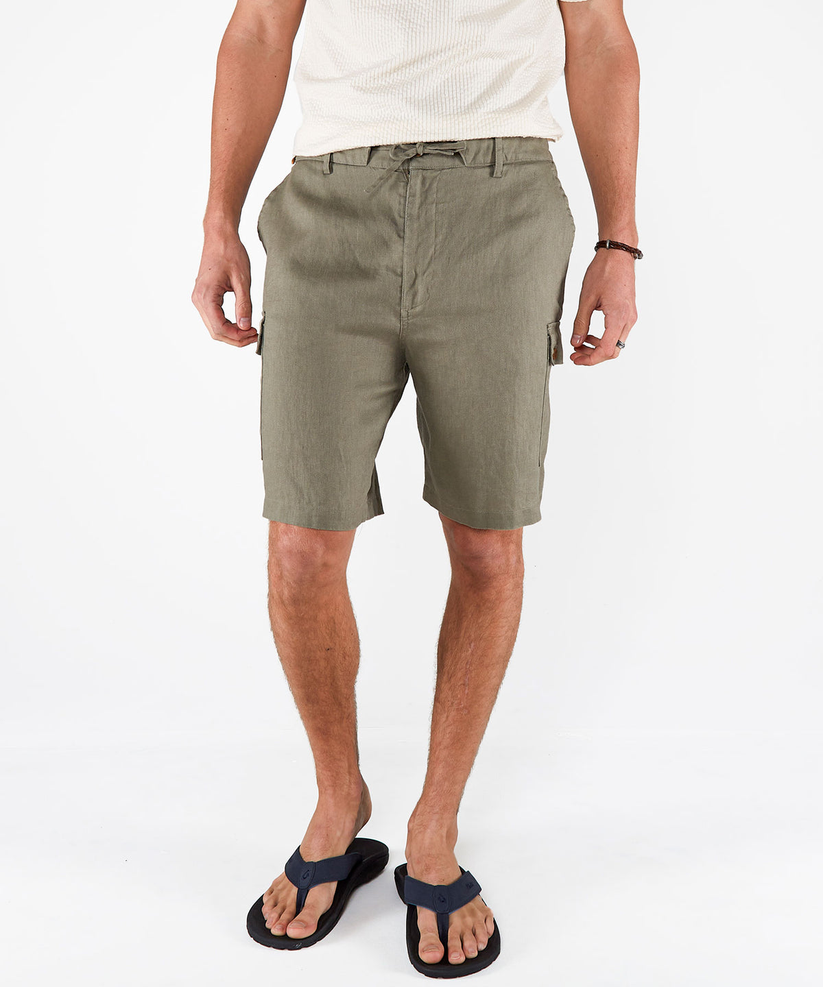 Westport Black Southport Linen Drawcord Cargo Short, Men's Big & Tall