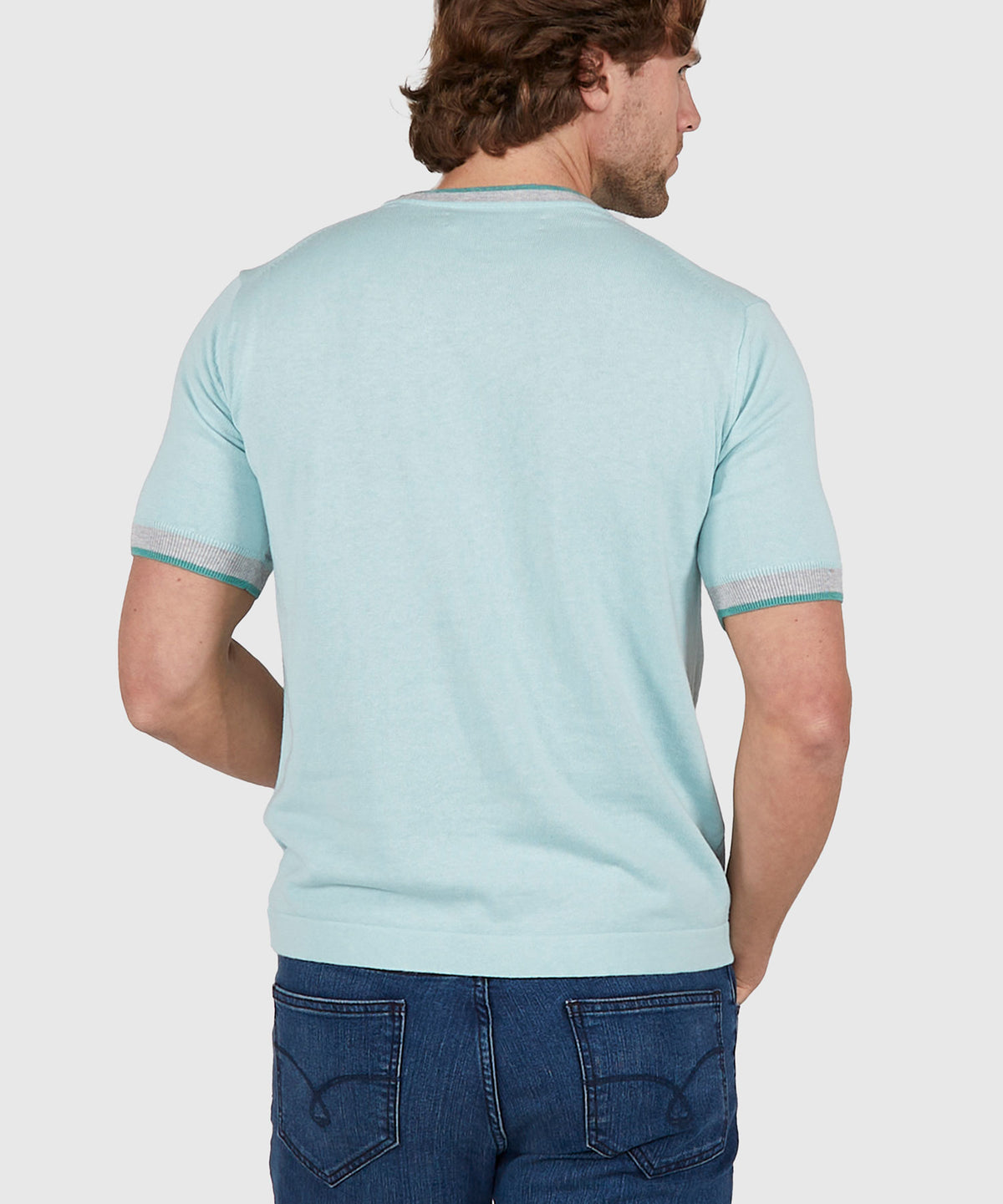 Westport Black Short Sleeve Retro Tipped Crew Neck Knit Shirt, Men's Big & Tall