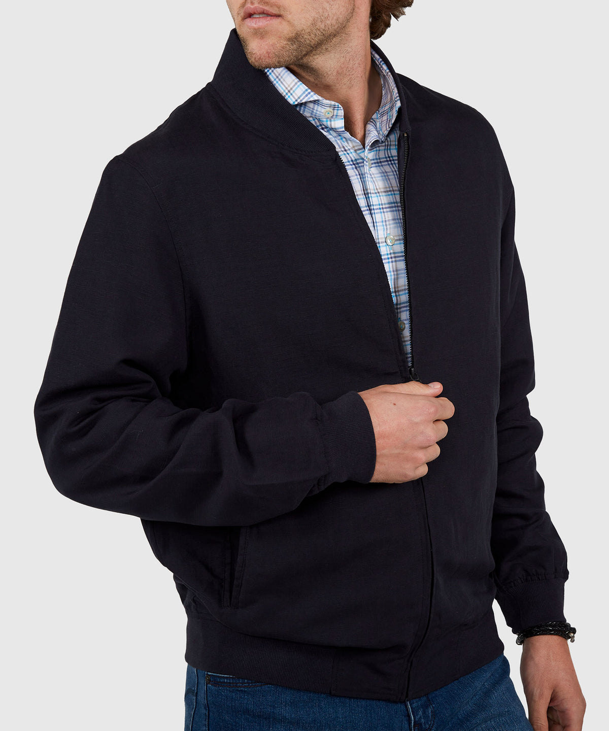 Westport Black Summer Blend Blouson Jacket, Men's Big & Tall