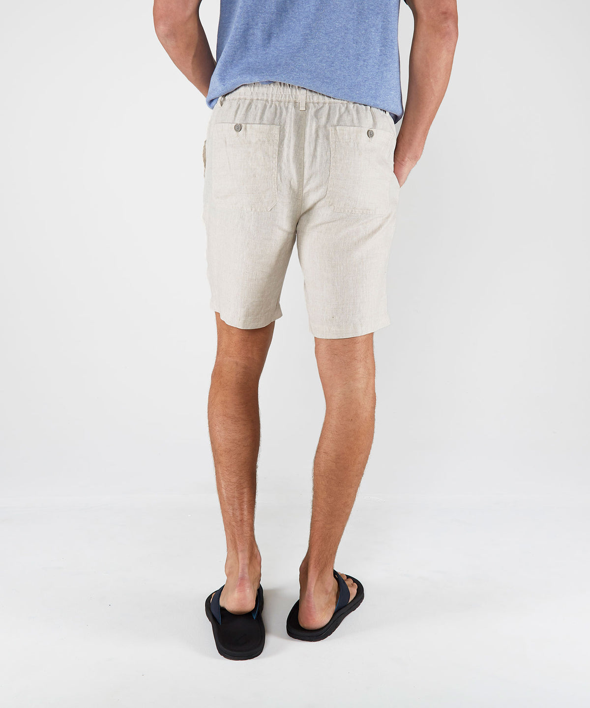 Westport Black Southport Solid Linen Drawcord Short, Men's Big & Tall