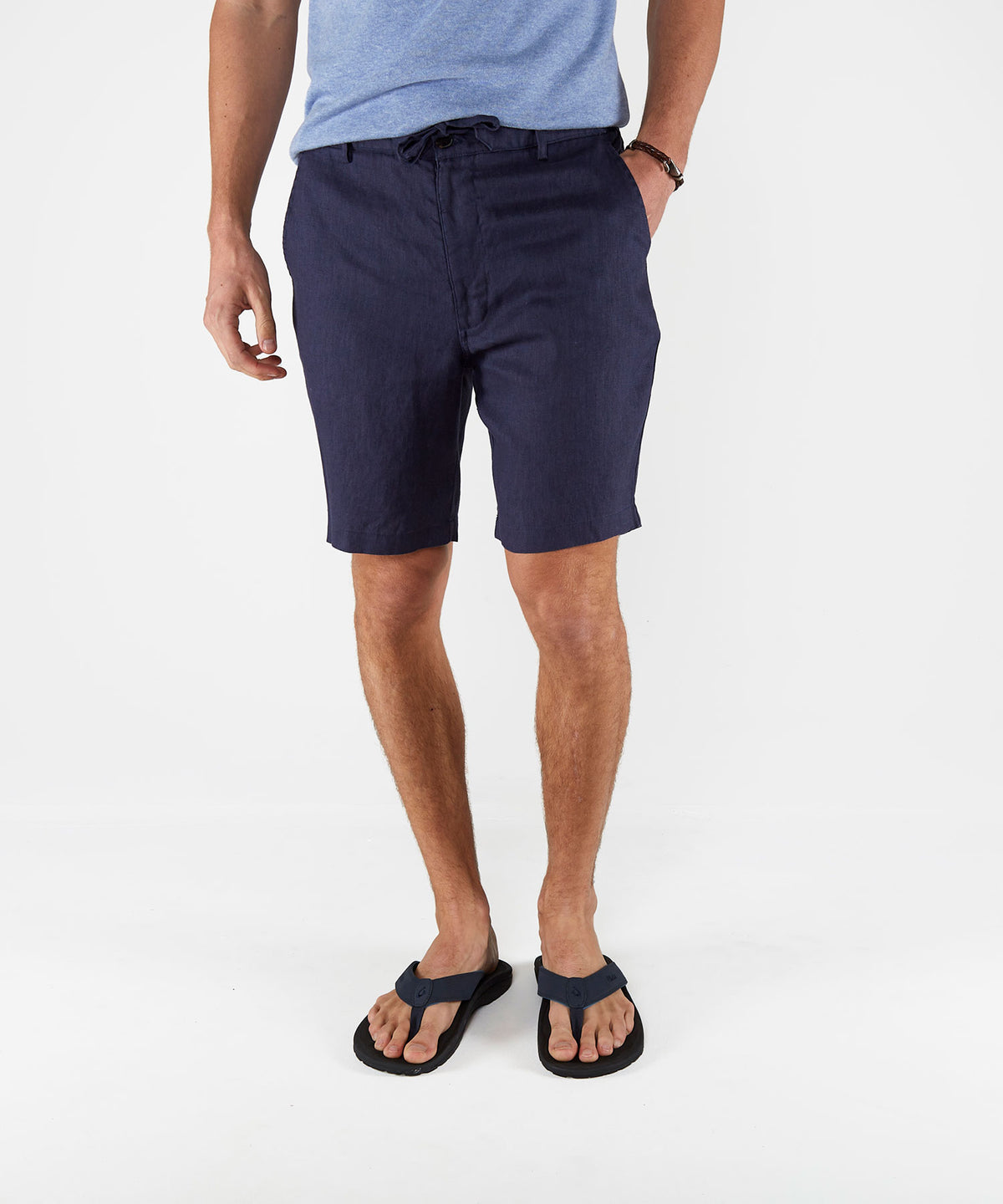 Westport Black Southport Solid Linen Drawcord Short, Men's Big & Tall