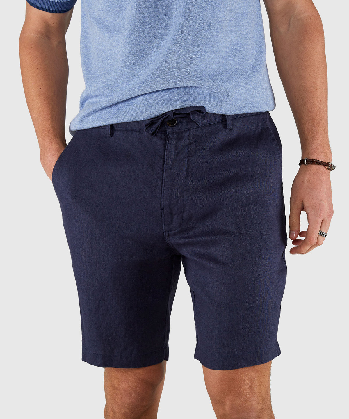 Westport Black Southport Solid Linen Drawcord Short, Men's Big & Tall