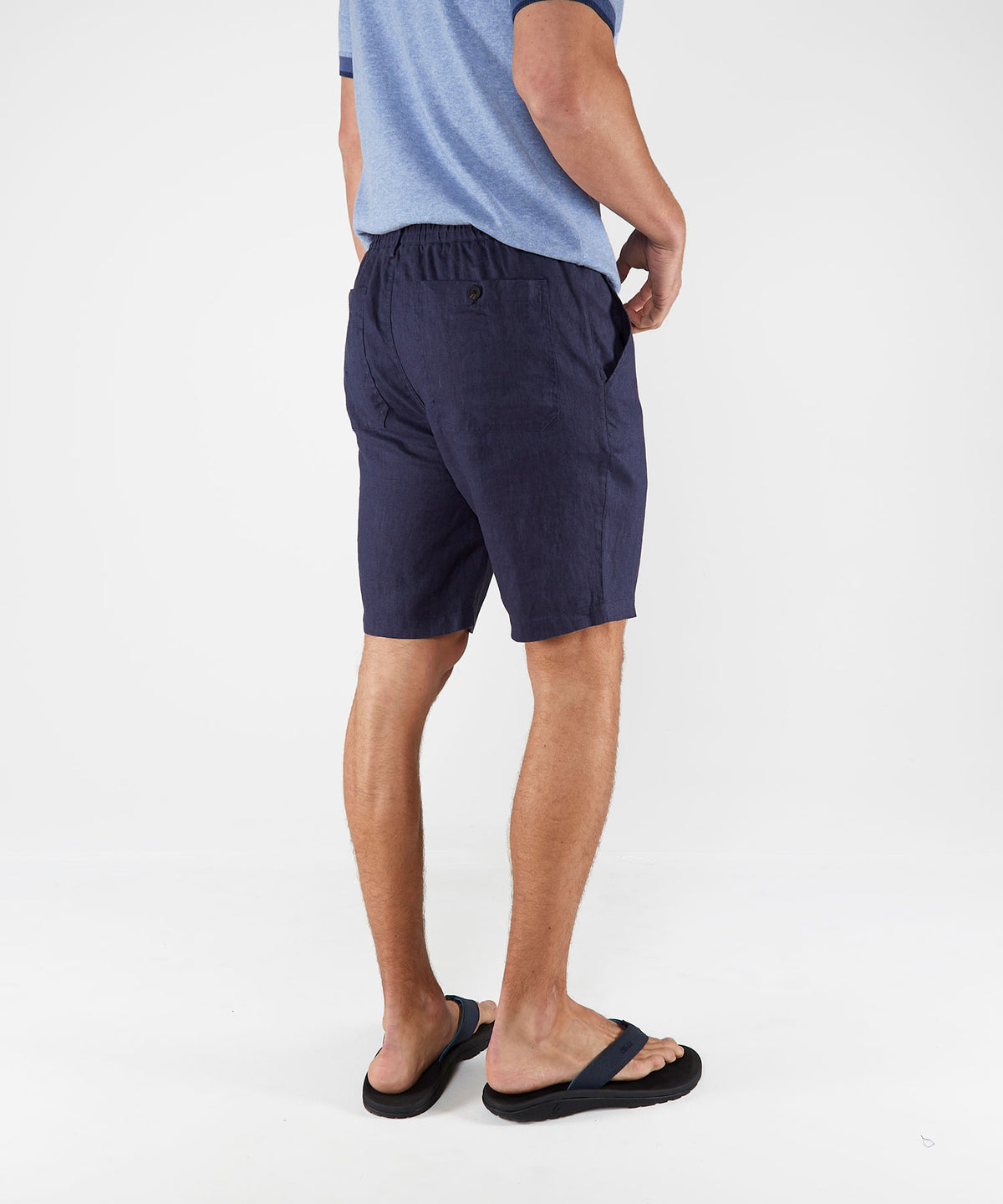 Westport Black Southport Solid Linen Drawcord Short, Men's Big & Tall