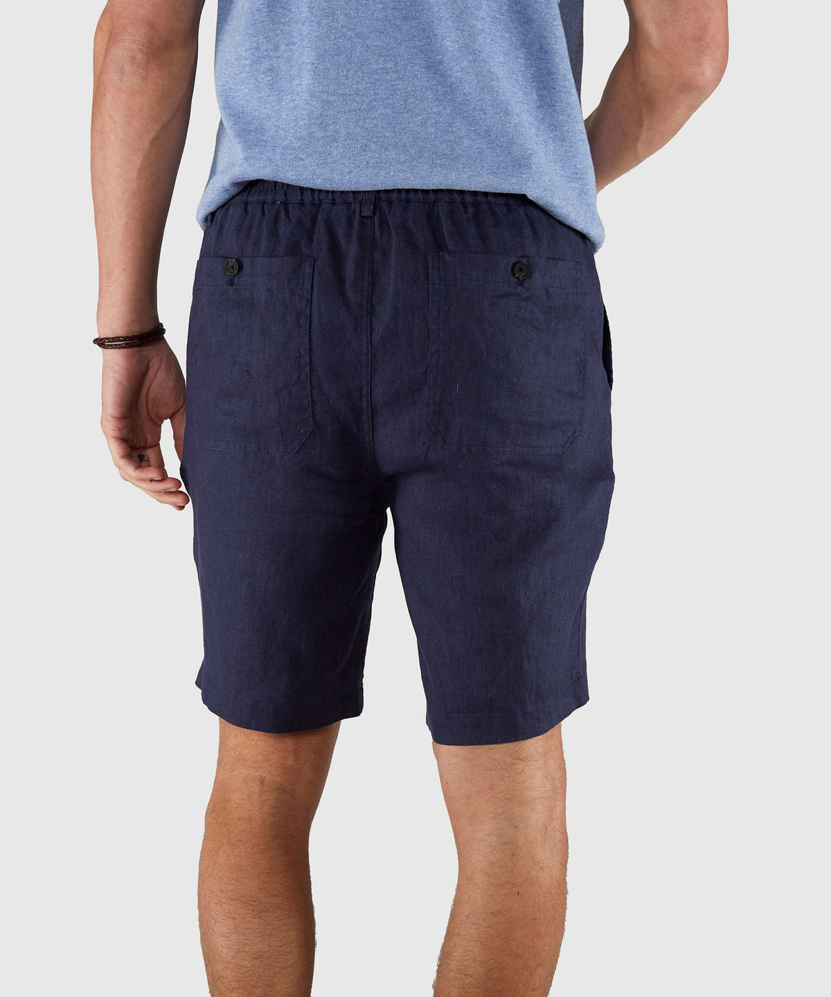 Westport Black Southport Solid Linen Drawcord Short, Men's Big & Tall