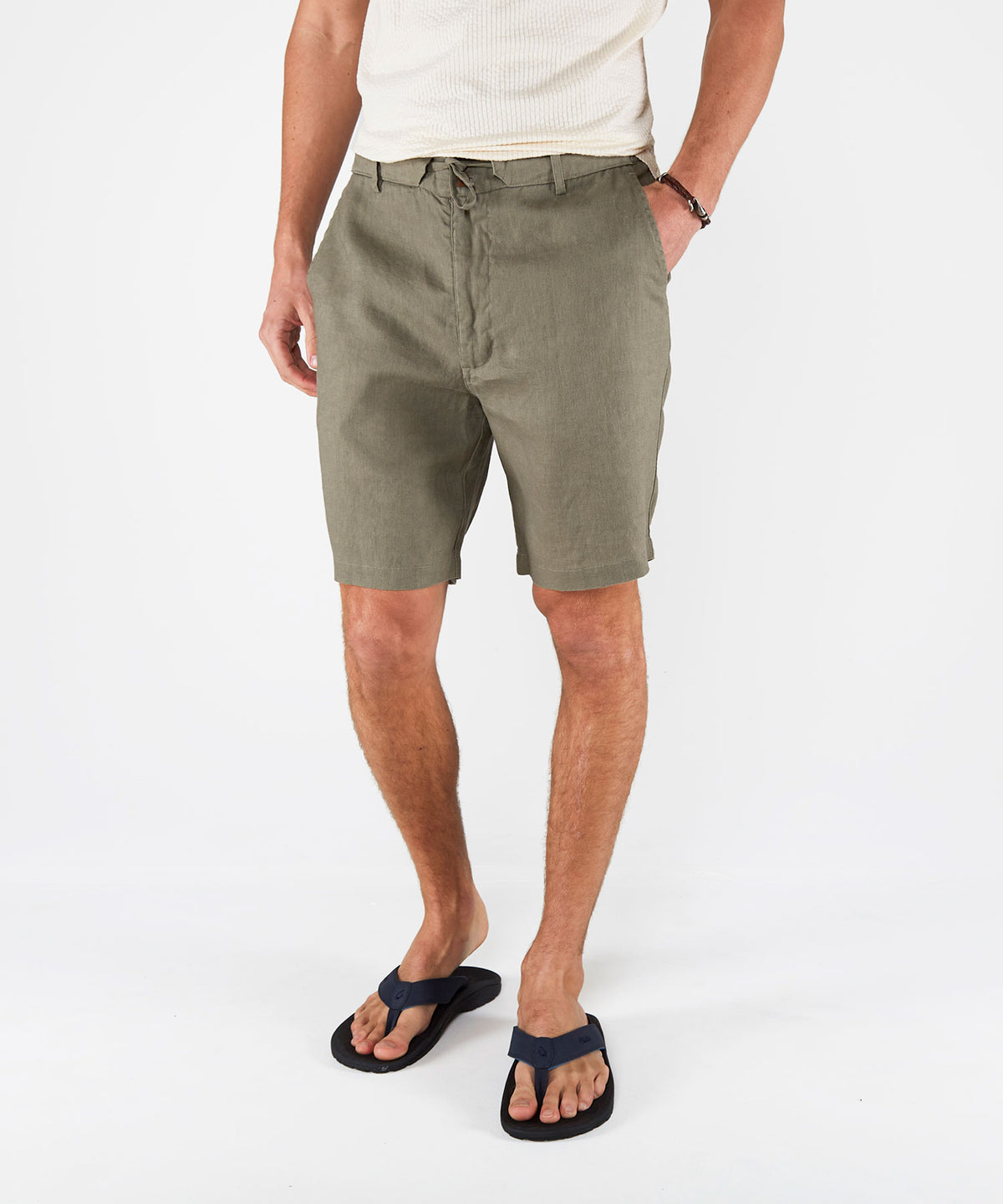 Westport Black Southport Solid Linen Drawcord Short, Men's Big & Tall