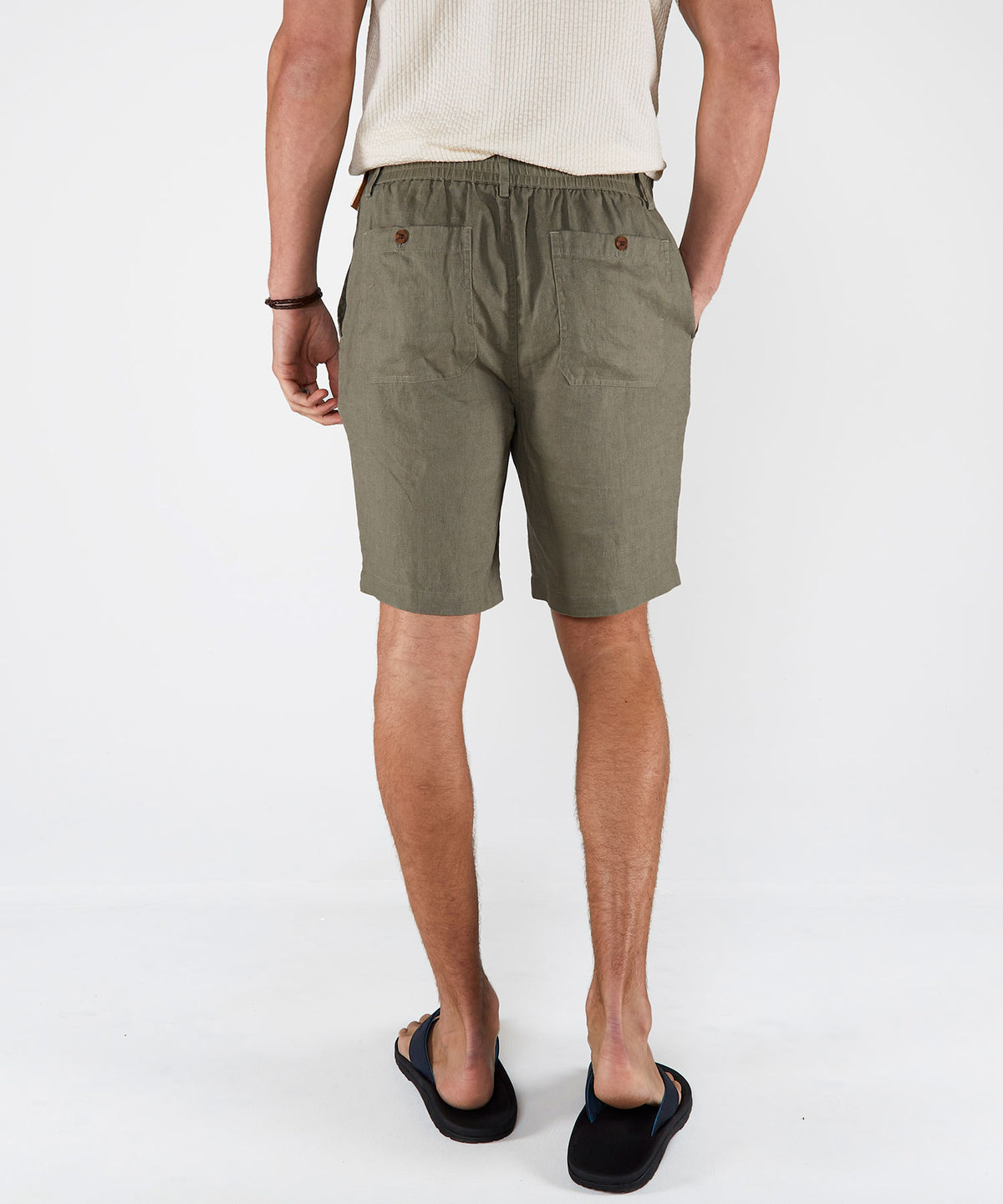 Westport Black Southport Solid Linen Drawcord Short, Men's Big & Tall