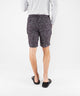 Westport Black Southport Leaf Print Linen Drawcord Short