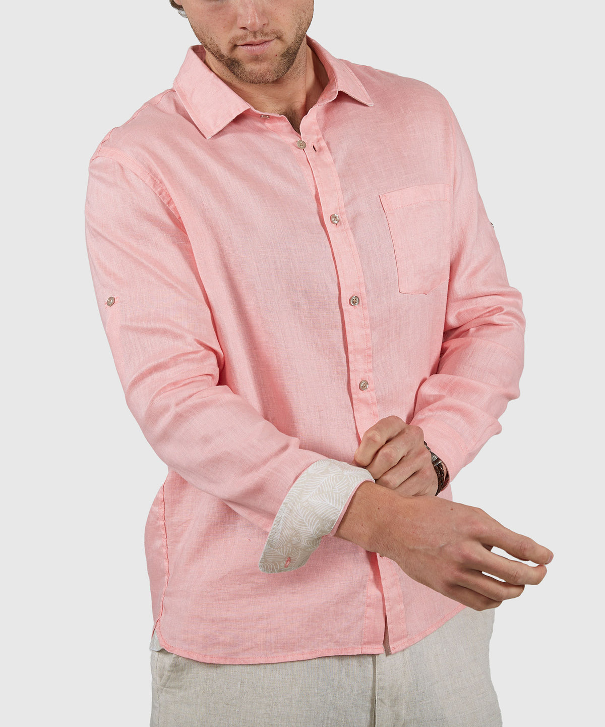 Westport Black Long Sleeve Southport Solid Linen Sport Shirt, Men's Big & Tall