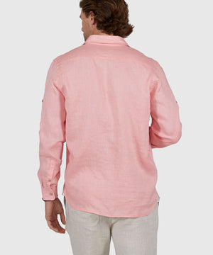 Westport Black Long Sleeve Southport Solid Linen Sport Shirt