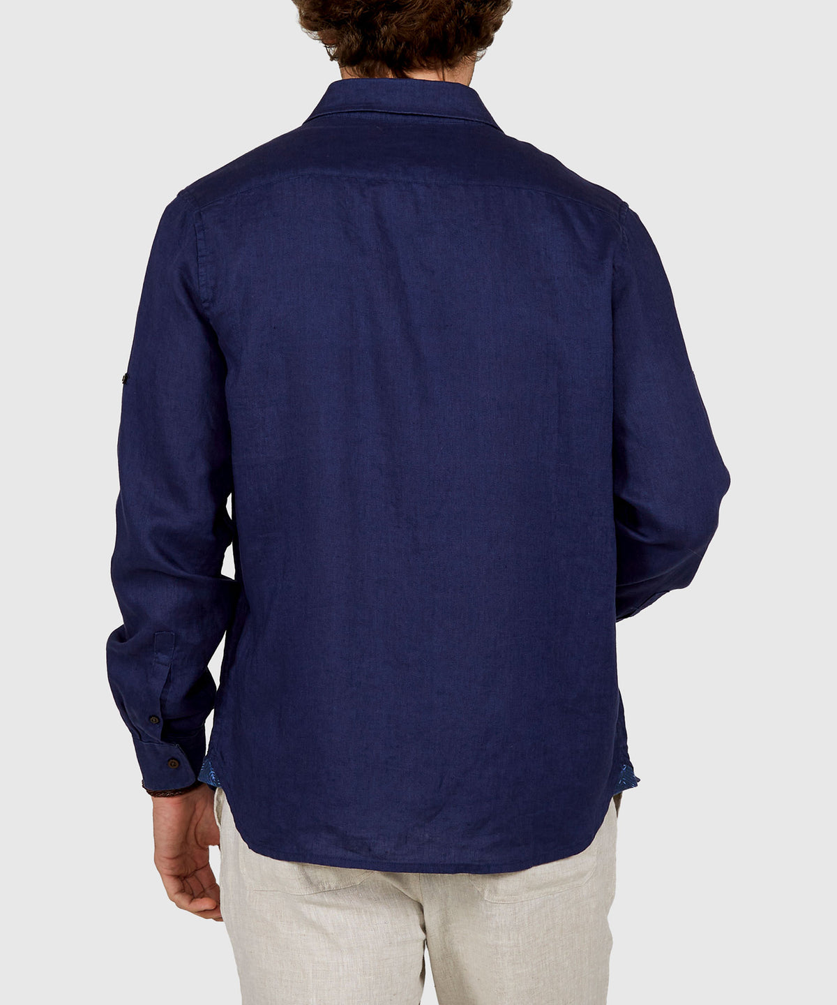 Westport Black Long Sleeve Southport Solid Linen Sport Shirt, Men's Big & Tall