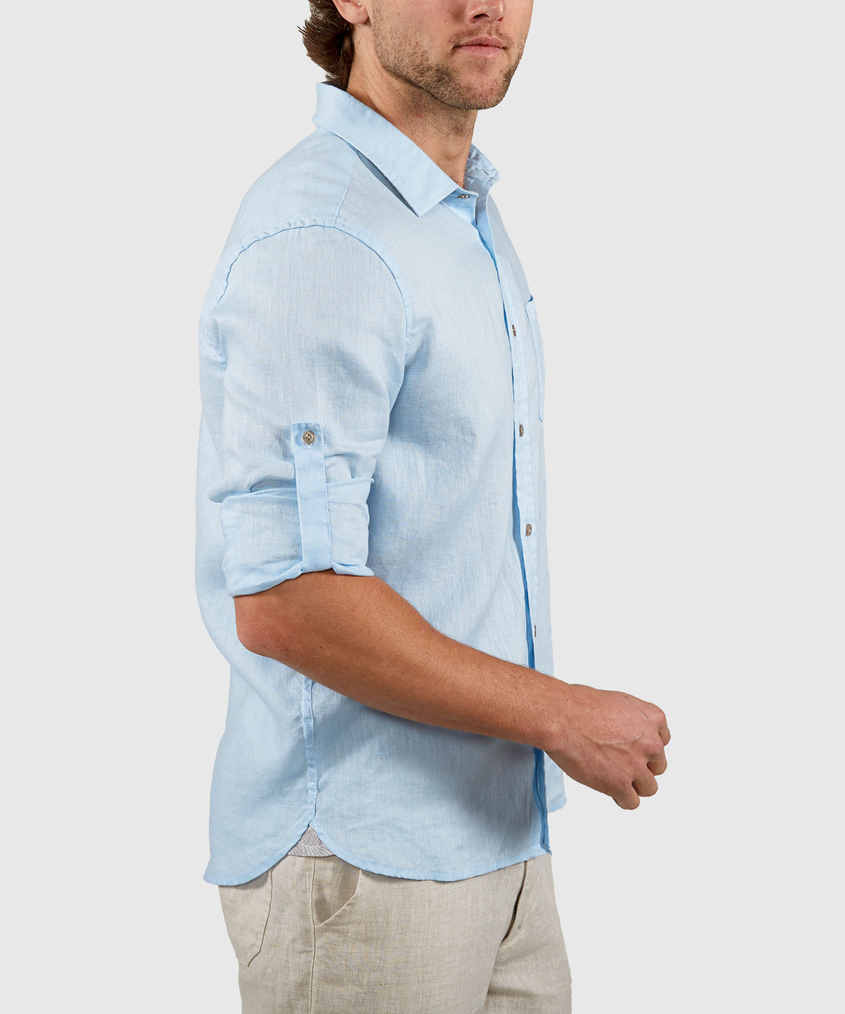 Westport Black Long Sleeve Southport Solid Linen Sport Shirt, Men's Big & Tall