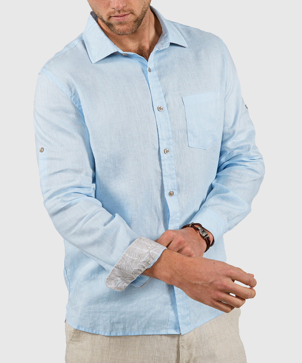 Westport Black Long Sleeve Southport Solid Linen Sport Shirt, Men's Big & Tall
