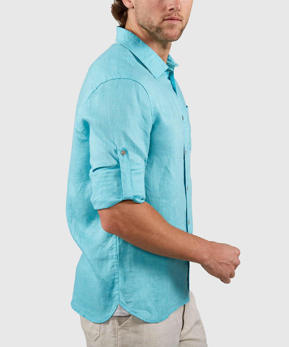 Westport Black Long Sleeve Southport Solid Linen Sport Shirt, Men's Big & Tall