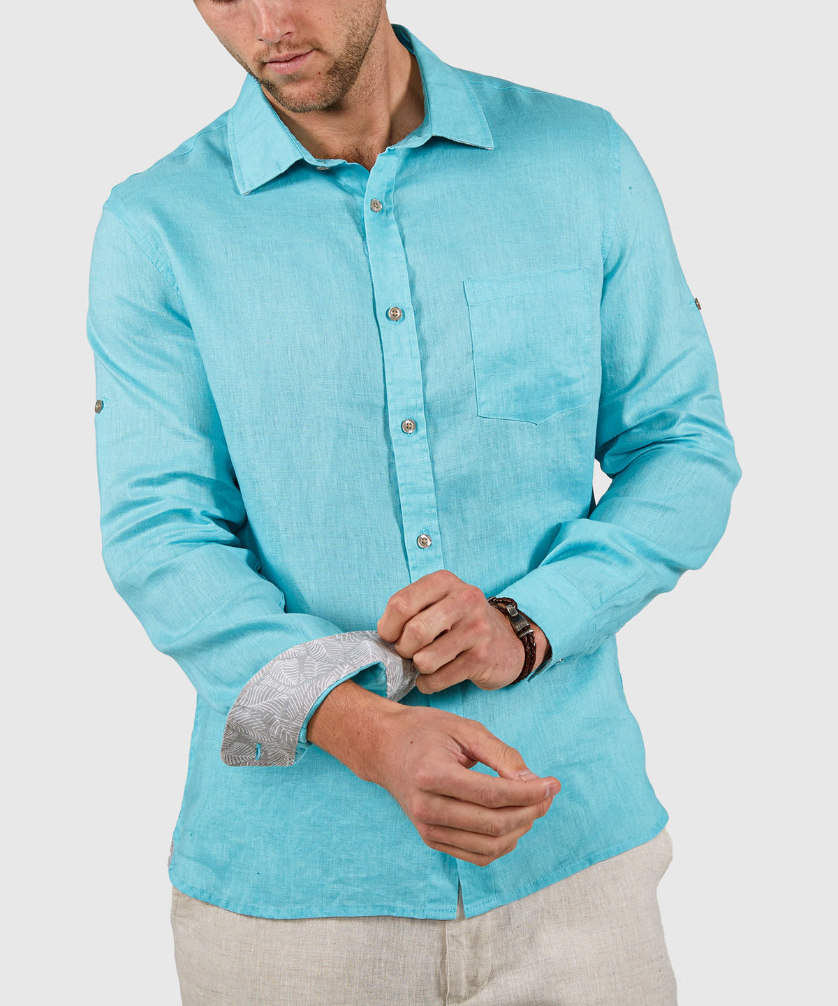 Westport Black Long Sleeve Southport Solid Linen Sport Shirt, Men's Big & Tall