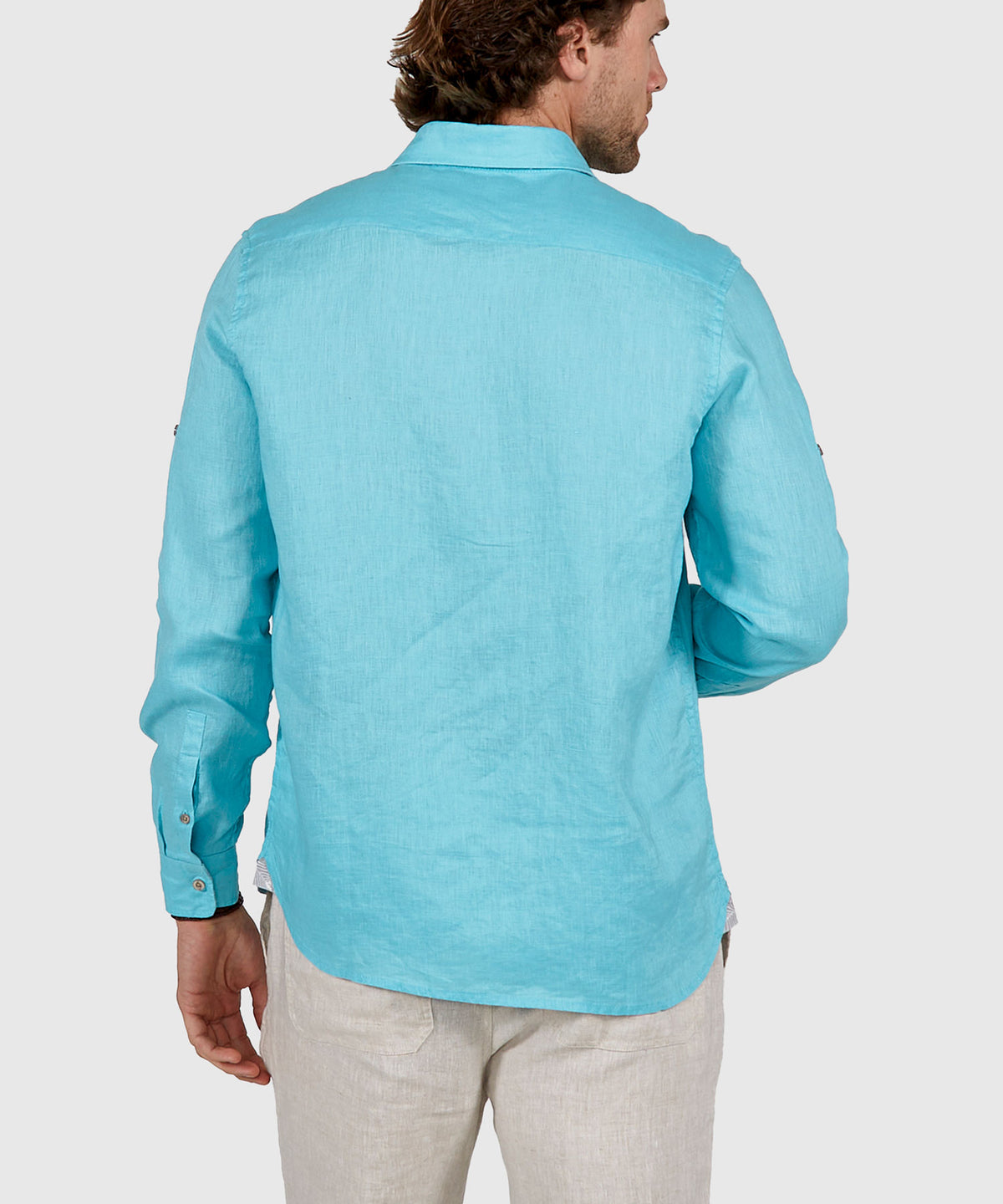Westport Black Long Sleeve Southport Solid Linen Sport Shirt, Men's Big & Tall