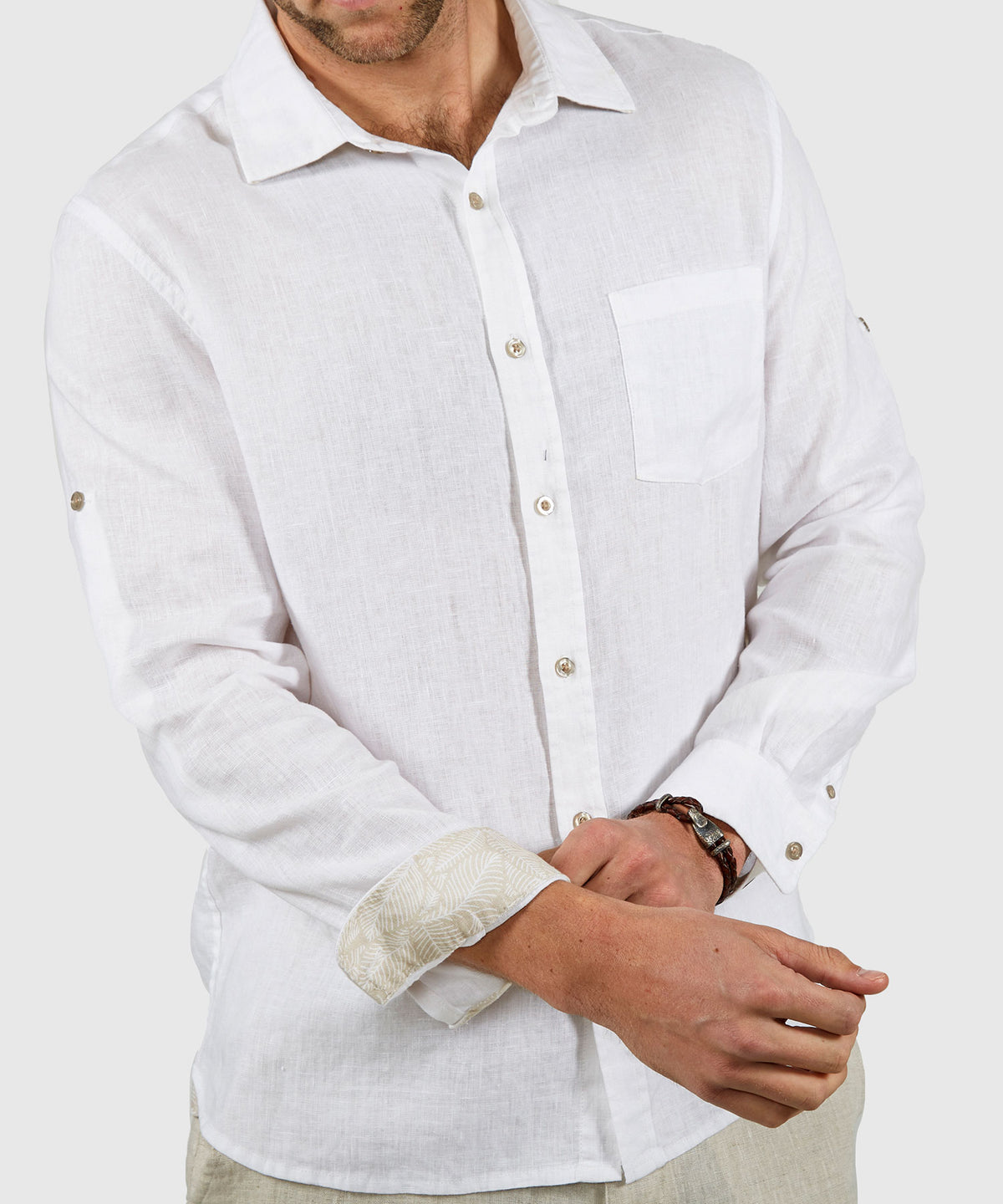 Westport Black Long Sleeve Southport Solid Linen Sport Shirt, Men's Big & Tall
