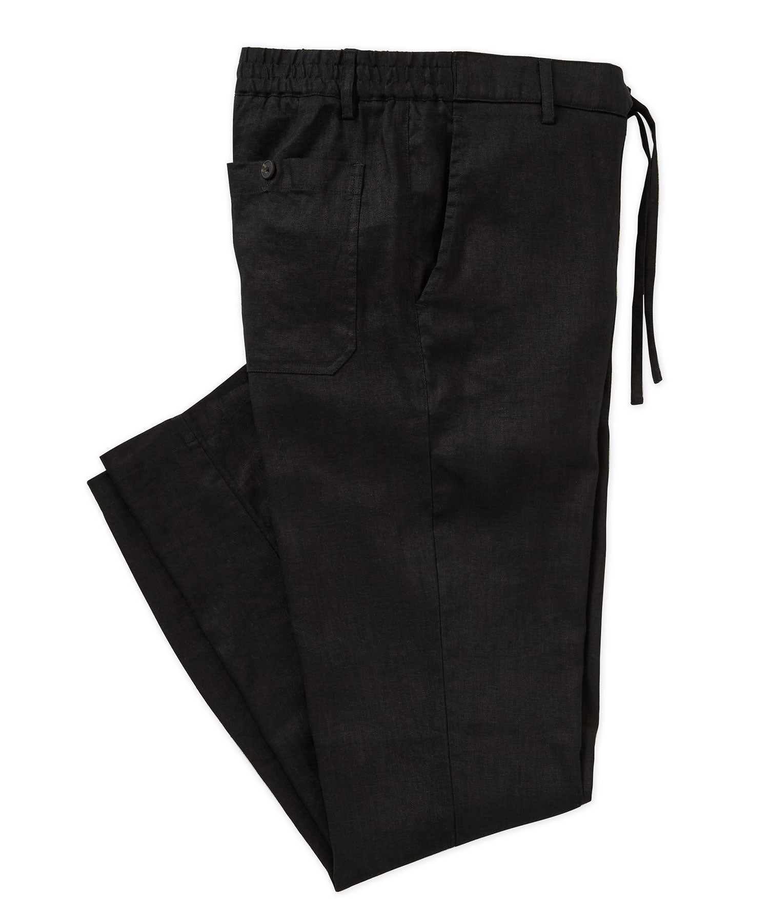 Westport Black Southport Linen Drawcord Pant, Men's Big & Tall