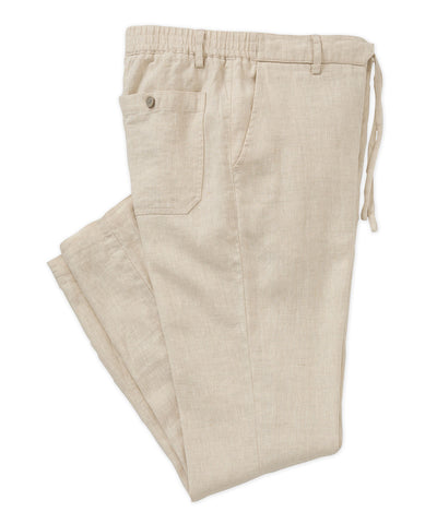 Westport Black Southport Linen Drawcord Pant, Men's Big & Tall