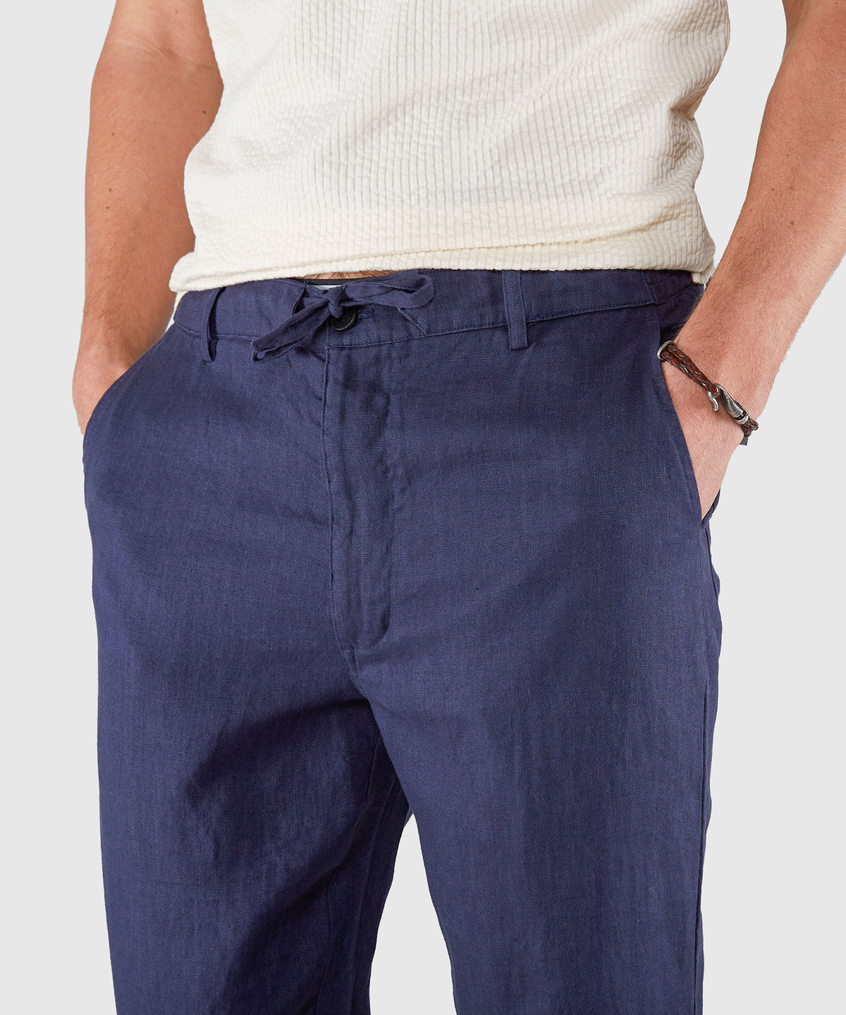 Westport Black Southport Linen Drawcord Pant, Men's Big & Tall