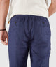 Westport Black Southport Linen Drawcord Pant